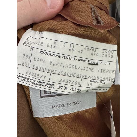 MARIO ZEGNA Lubiam Men's Tan Orange Brown Wool Cashmere Blend Blazer 58L - Picture 7 of 11